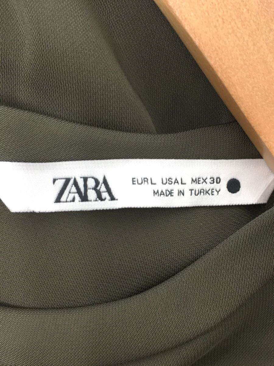 ZARA◆ザラ/長袖ワンピース/L/レーヨン/KHK_画像3