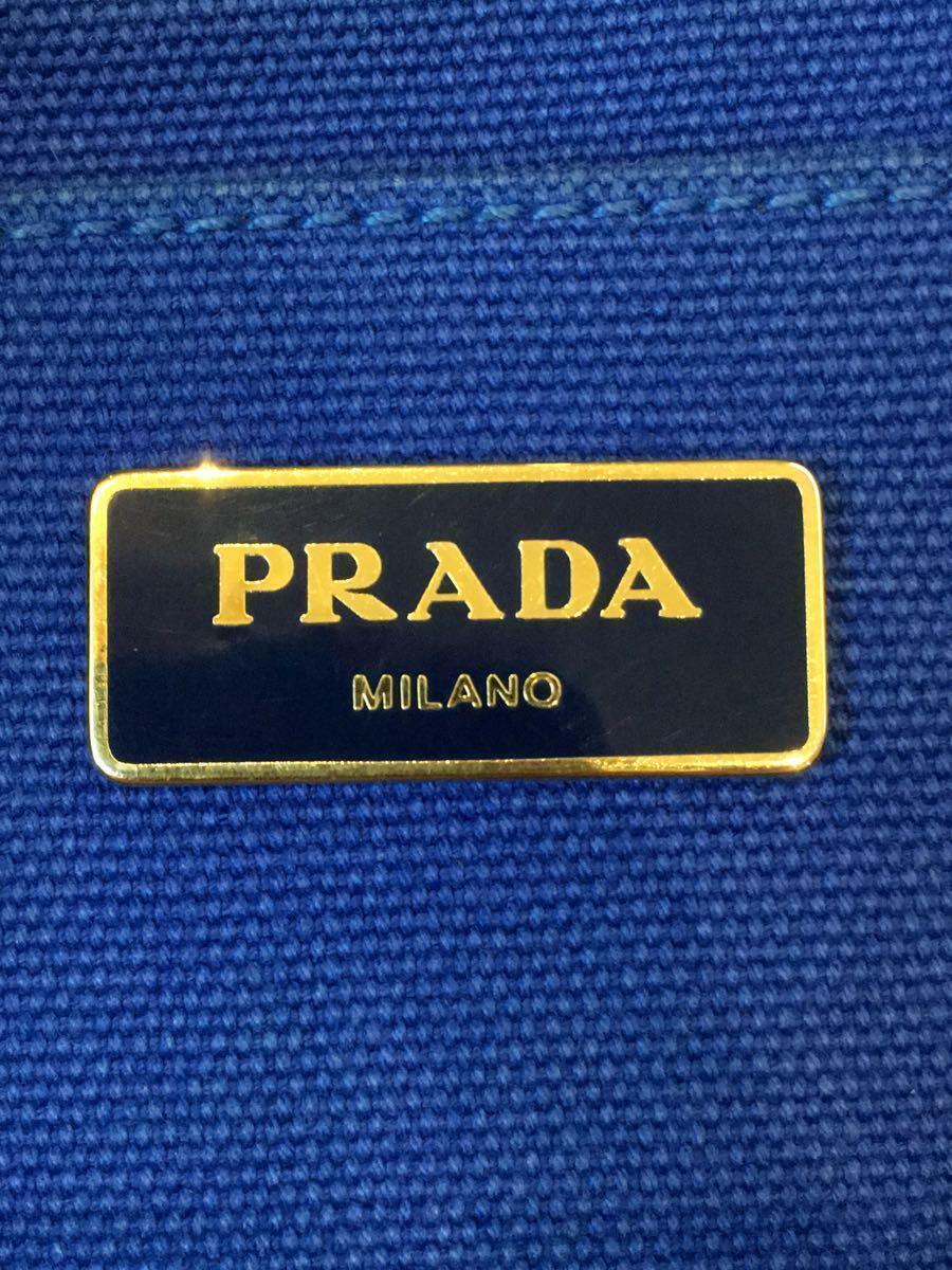 PRADA◆トートバッグ/キャンバス/BLU/B1872_画像5