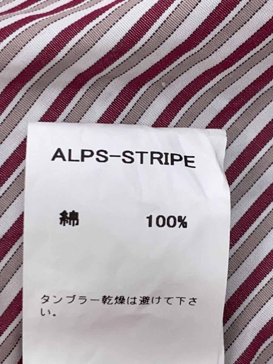 NICO nicholson&nicholson◆長袖ブラウス/ショールカラー/38/コットン/ボルドー/ストライプ/22SS/ALPS-STRIPE_画像4