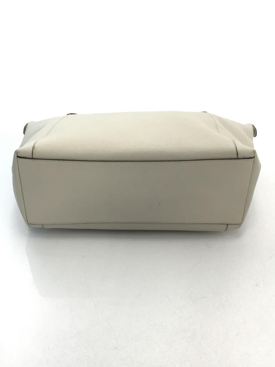 COACH◆トートバッグ_ホワイト/レザー/WHT_画像4