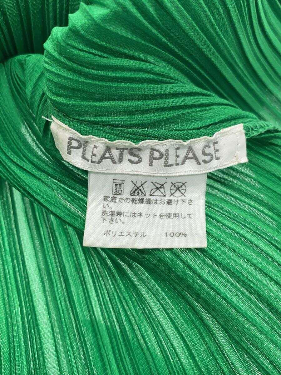 PLEATS PLEASE ISSEY MIYAKE◆半袖ブラウス/3/ポリエステル/グリーン/PP81-JJ183_画像3