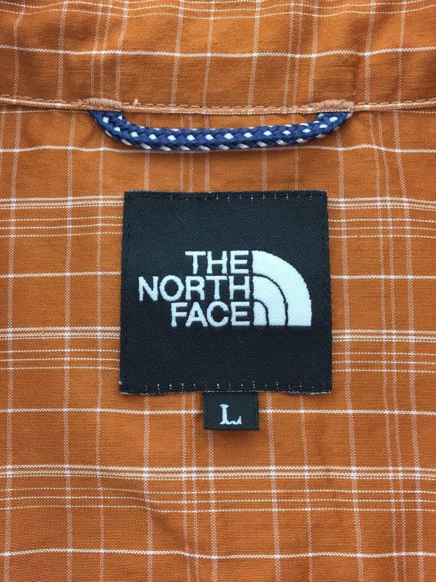 THE NORTH FACE◆半袖シャツ/L/ポリエステル/ORN/チェック/NT20603_画像3