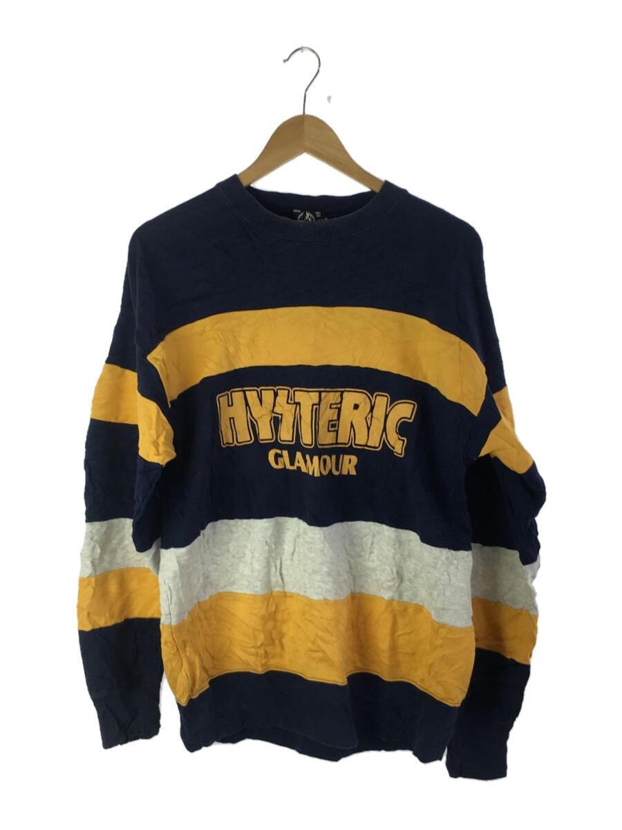 HYSTERIC GLAMOUR◆長袖Tシャツ/M/コットン/NVY/ボーダー/