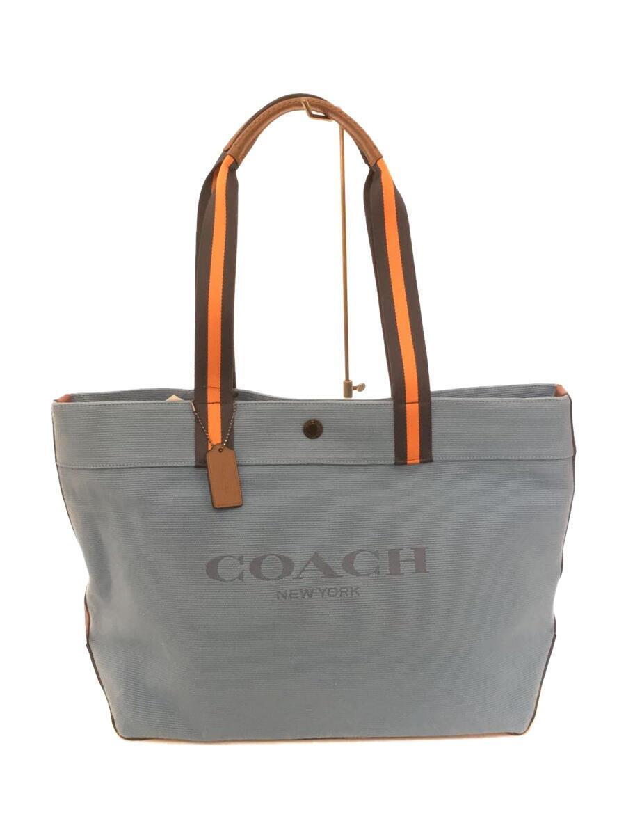 COACH◆トートバッグ/キャンバス/インディゴ/無地/C8221/Tote 38 In Colorblock