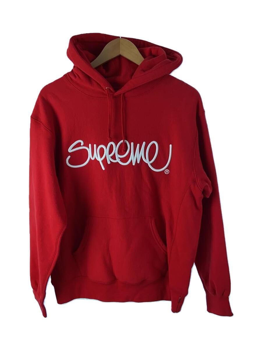Supreme◆22SS/Raised Handstyle Hooded Sweatshirt/パーカー/S/コットン/RED