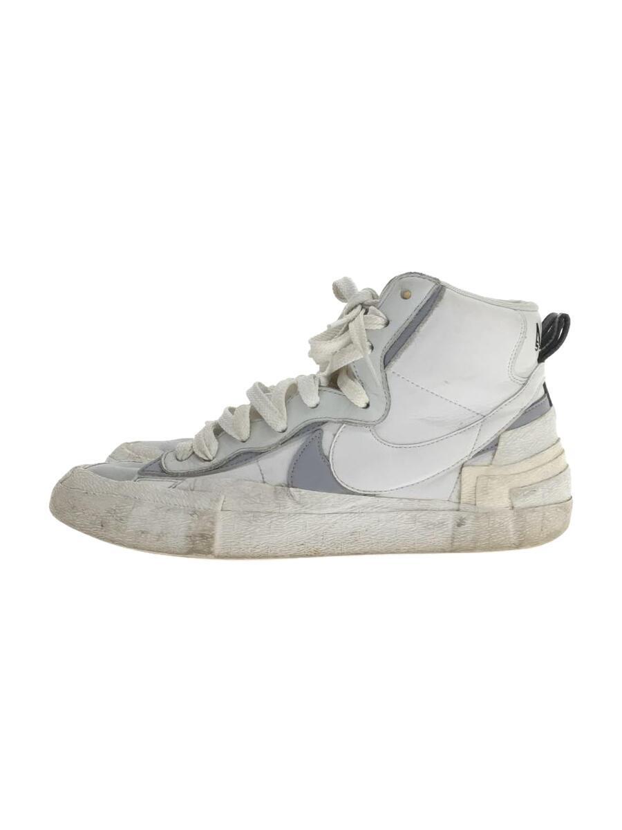 NIKE◆BLAZER MID SACAI/ブレーザーミッドサカイ/ホワイト/BV0072-100/27.5cm/WHT