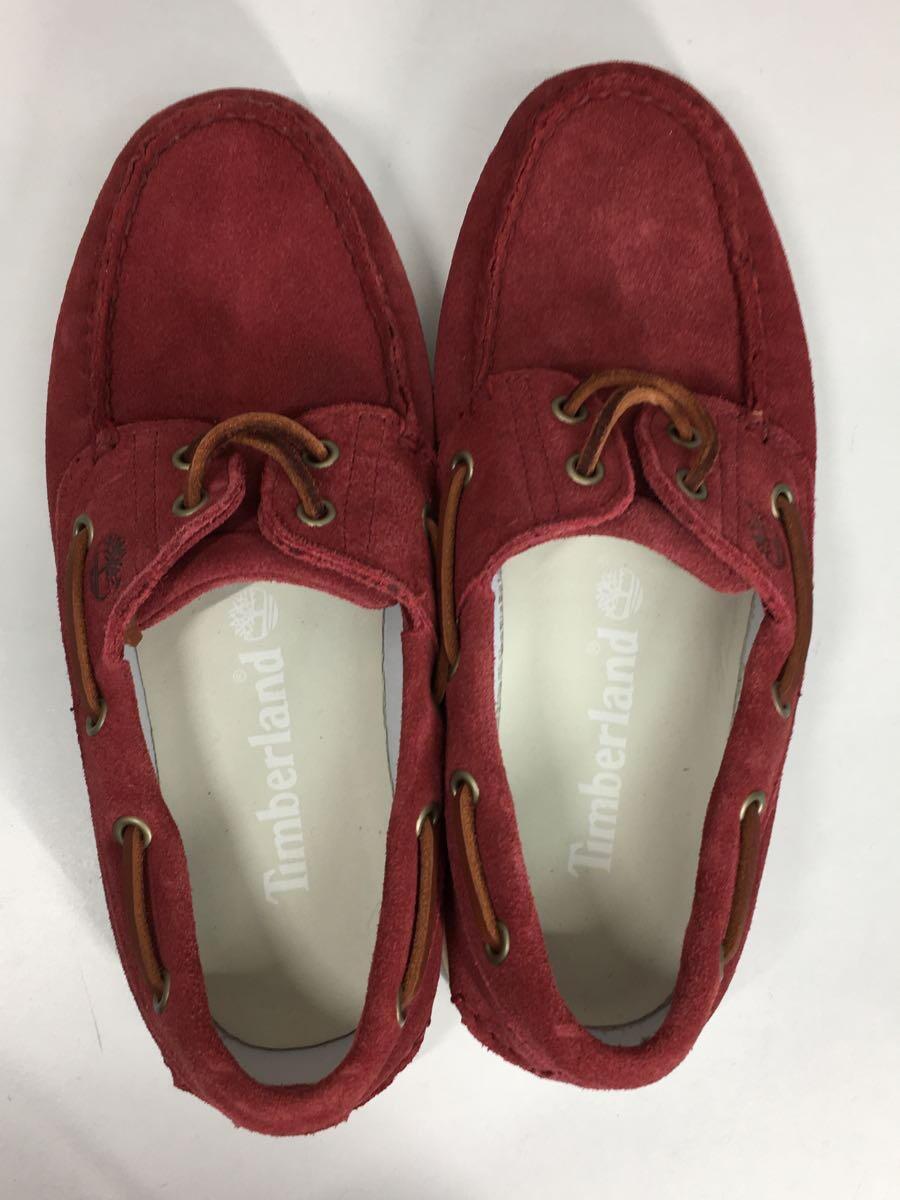 Timberland◆デッキシューズ/US7/RED/スウェード_画像3