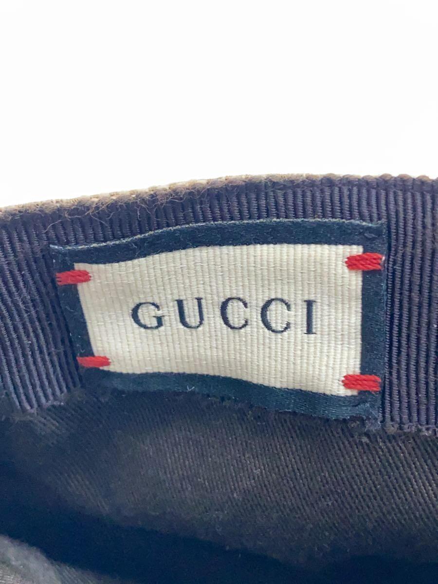 GUCCI◆GGキャンバス/シェリーライン/ベースボールキャップ/XL/ポリエステル/BEG/メンズ_画像5