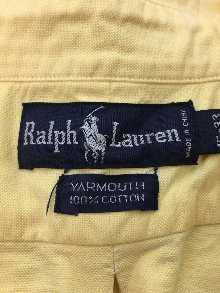 POLO RALPH LAUREN◆90s/YARMOUTH/長袖シャツ/コットン/イエロー_画像3