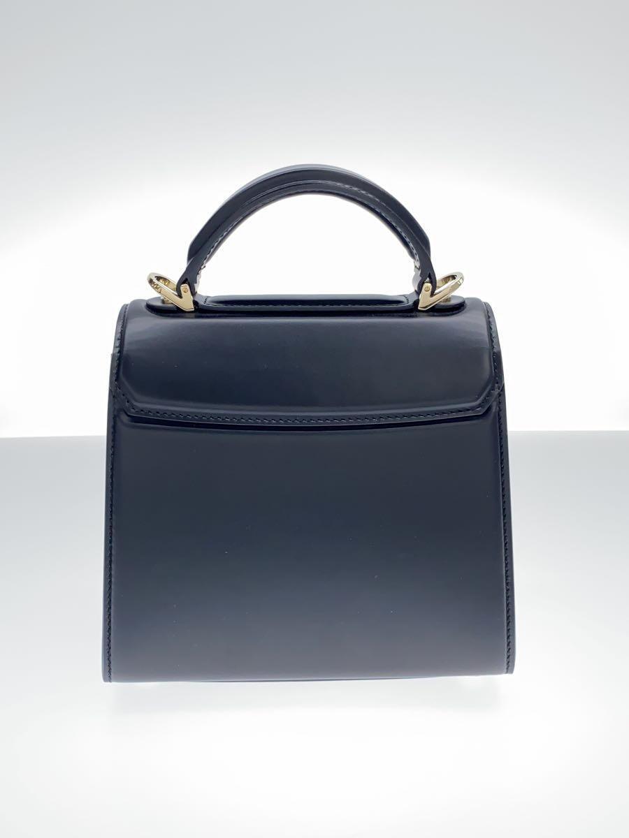 Salvatore Ferragamo◆BOXYZ BAG/ハンドバッグ/レザー/BLK/無地/I435_画像3