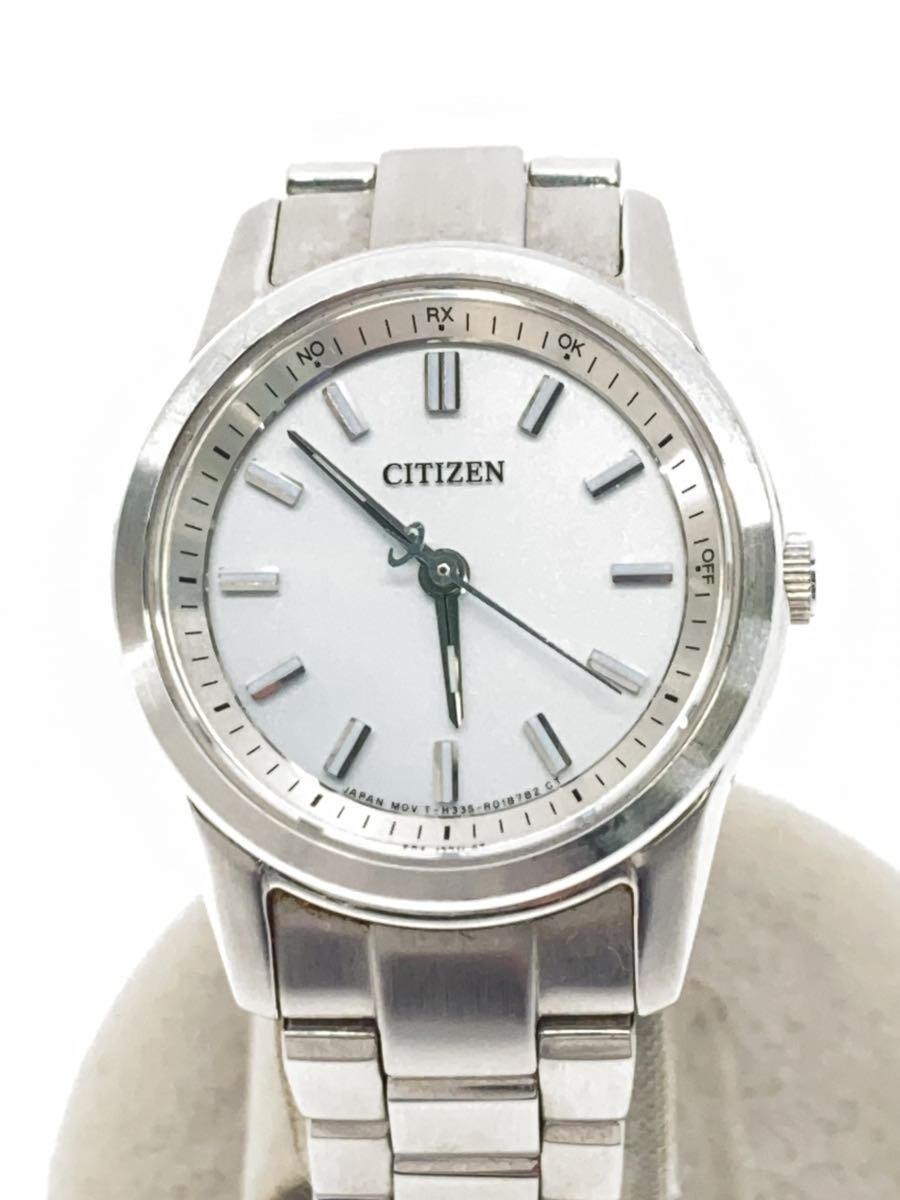 CITIZEN*ECO-DRIVE/ solar wristwatch / analogue / stainless steel / white / silver /GN-4W-S