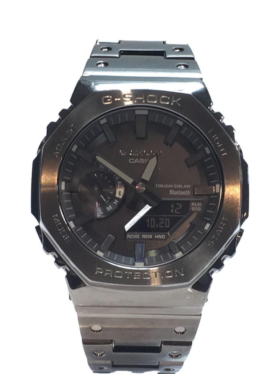 CASIO◆ソーラー腕時計/デジアナ/フルメタル/BLK/GM-B2100_画像1
