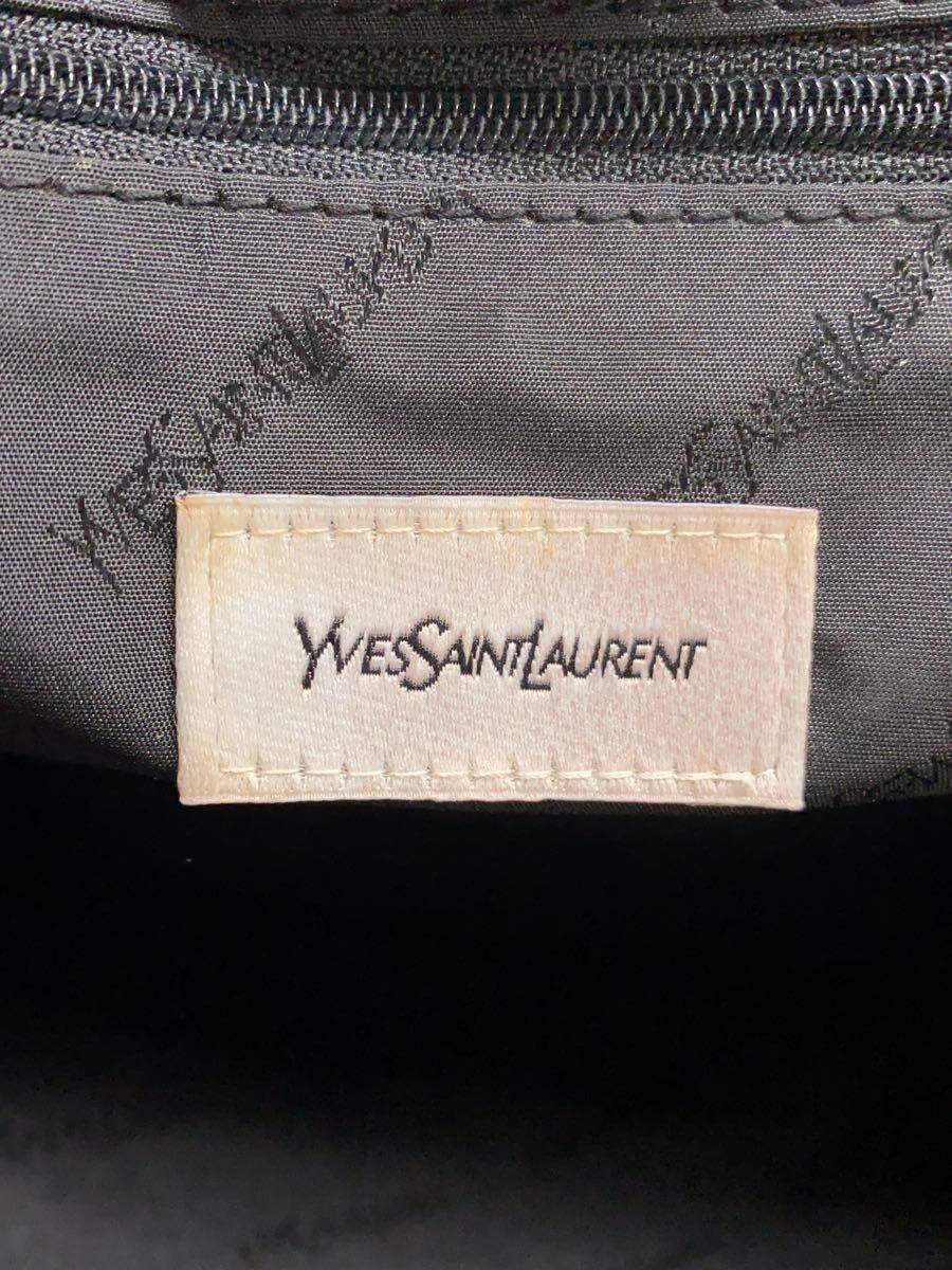 YVES SAINT LAURENT◆イヴサンローラン/トートバッグ/レザー/BLK_画像5