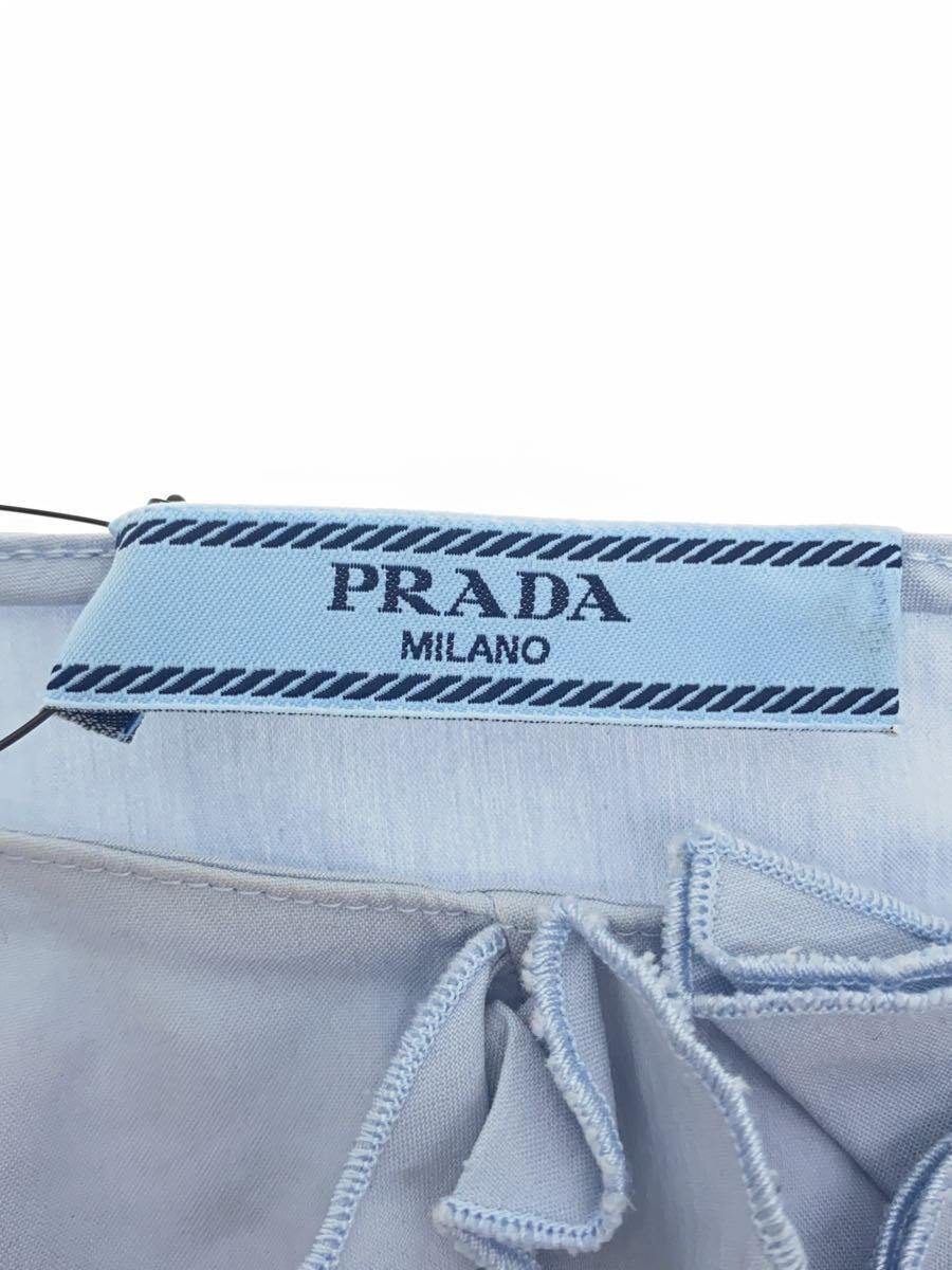 PRADA◆長袖ブラウス/38/-/ブルー/無地/プラダ_画像3