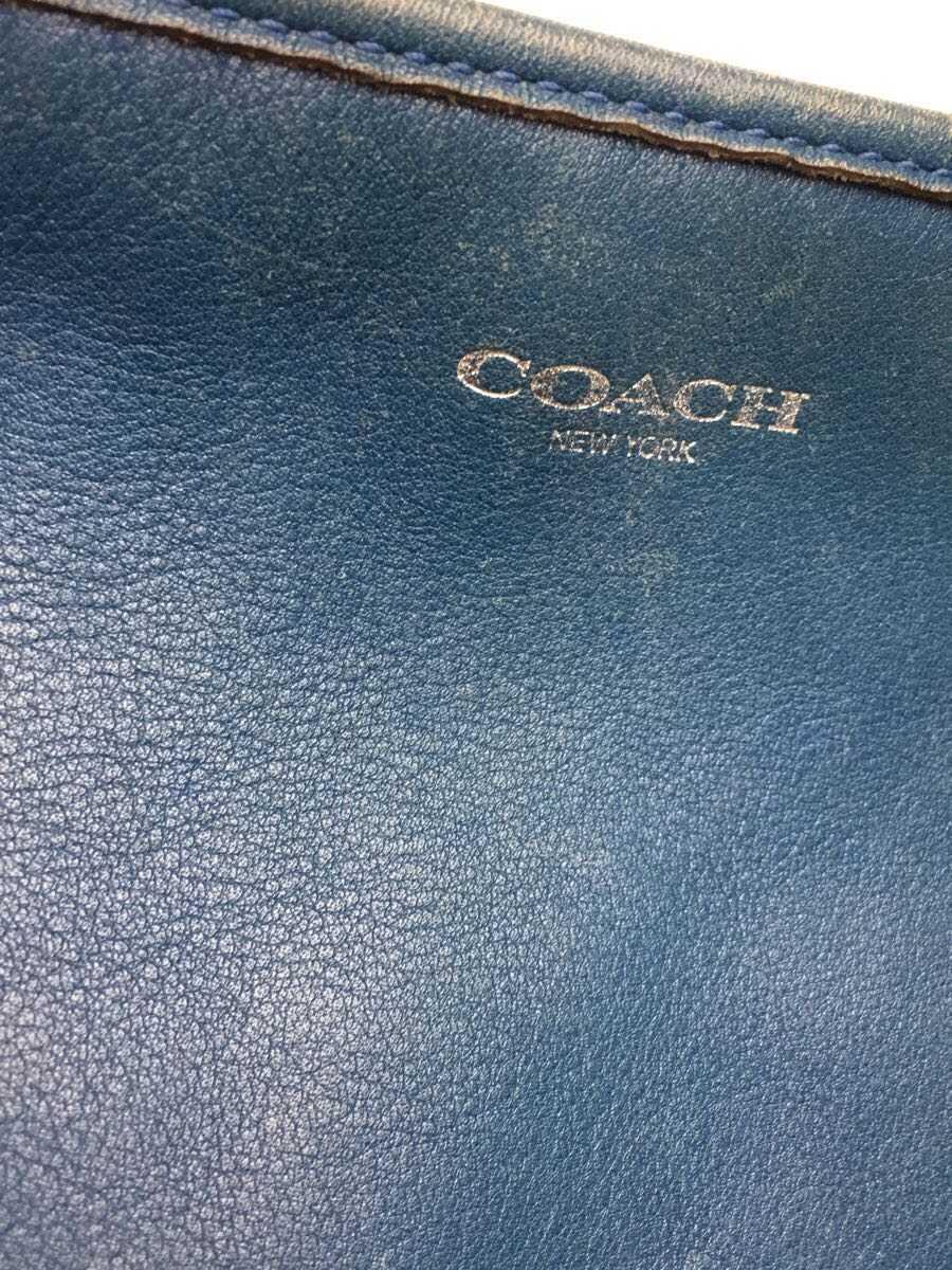 COACH◆ショルダーバッグ_ダッフル_レガシー/レザー/BLU_画像9