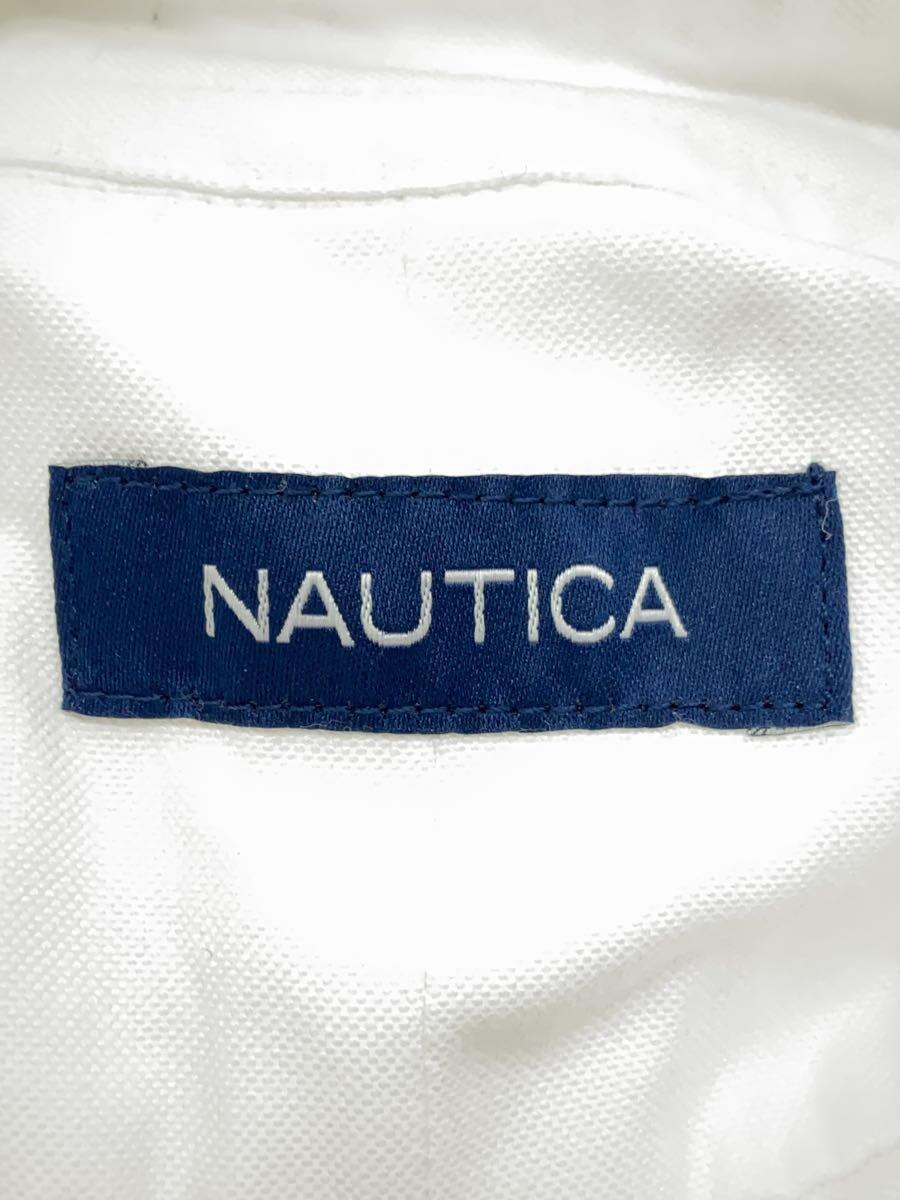 NAUTICA◆長袖シャツ/L/コットン/WHT/無地/223-1014_画像3