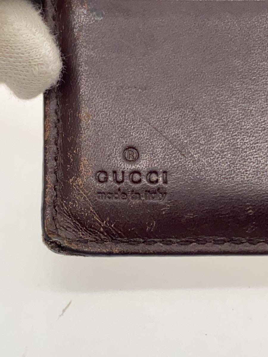 GUCCI◆2ツ折サイフ_グッチシマ/レザー/BRW/メンズ_画像3