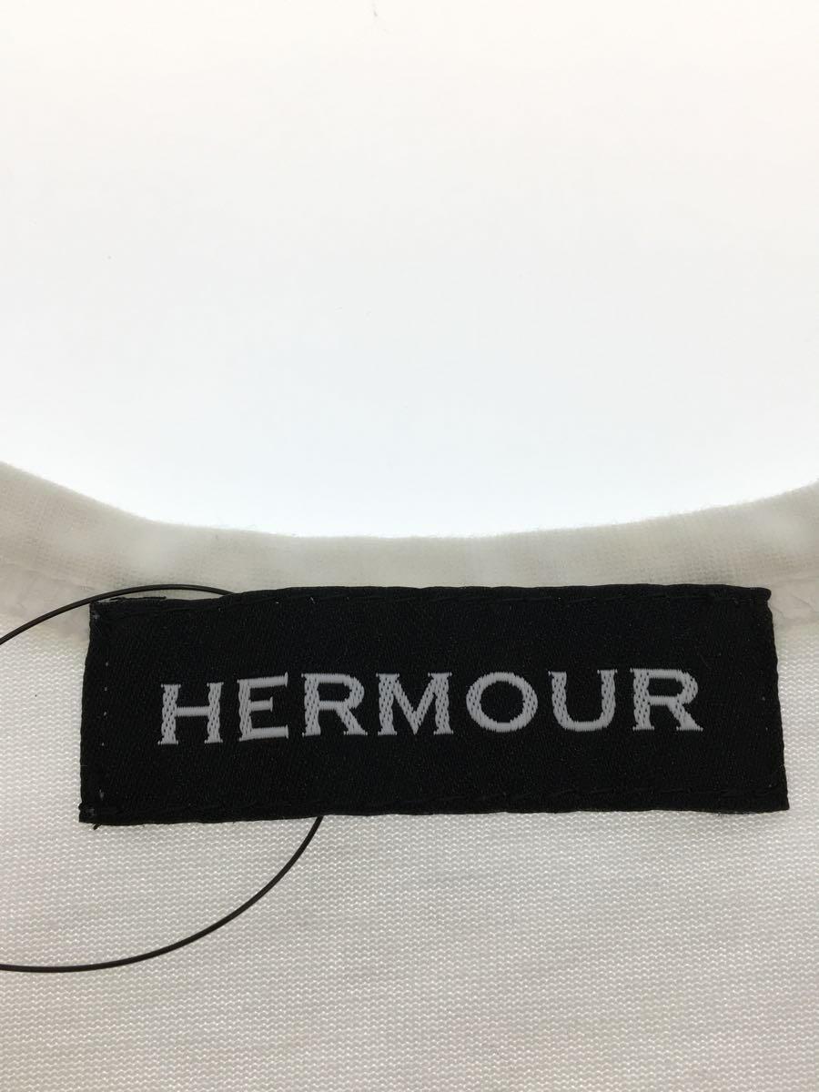 HERMOUR/Tシャツ/-/コットン/WHT/首周り汚れ有_画像3
