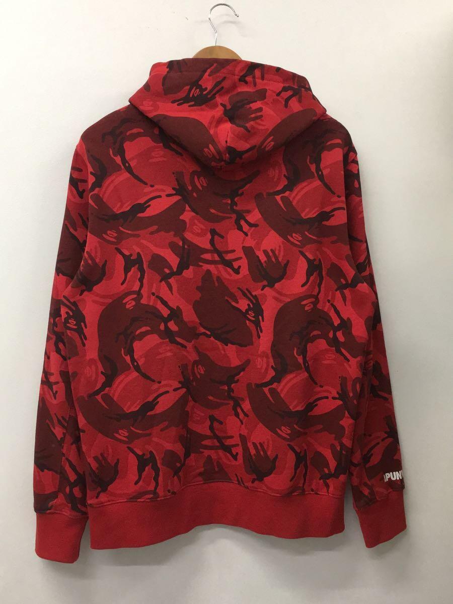 AAPE BY A BATHING APE◆パーカー/L/コットン/RED/総柄_画像2