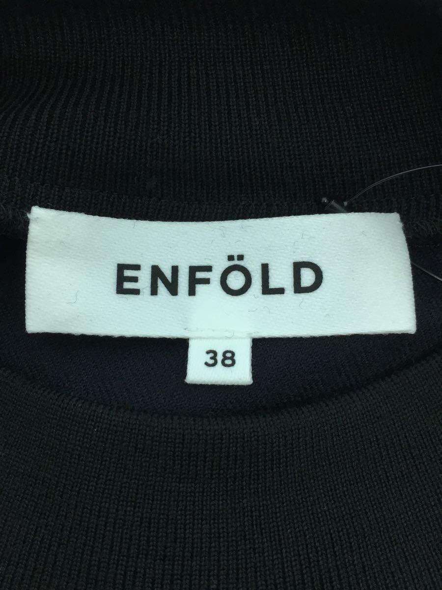 ENFOLD◆セーター(薄手)/38/ウール/ネイビー/ストレッチサキソニー RIB N/C PULLOVER/300EA230_画像3