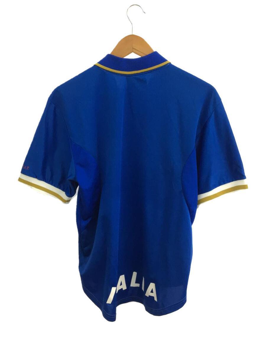 NIKE◆96-97/イタリア代表ゲームシャツ/Tシャツ/M/ポリエステル/BLU/無地_画像2