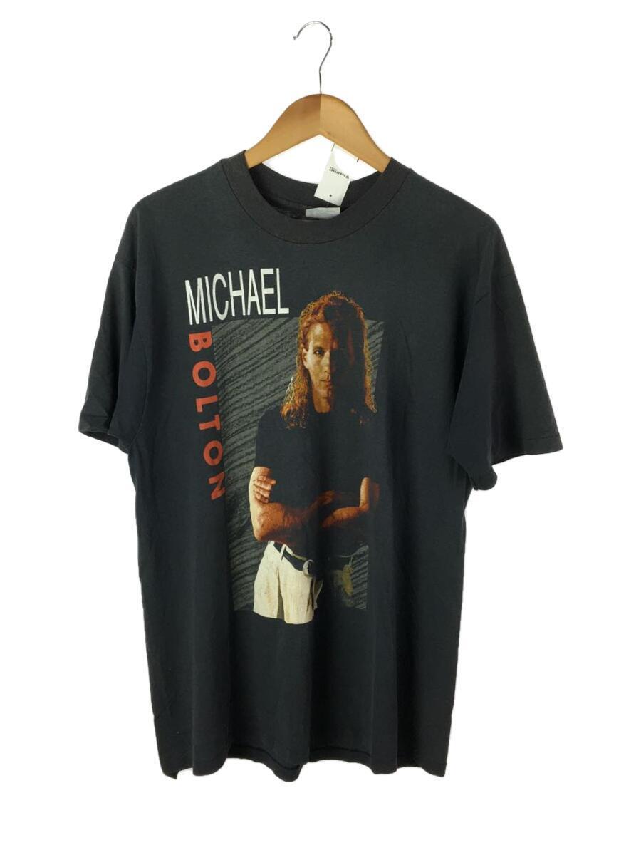 Hanes◆Tシャツ/XL/コットン/BLK/80s/MICHAEL BOLTON