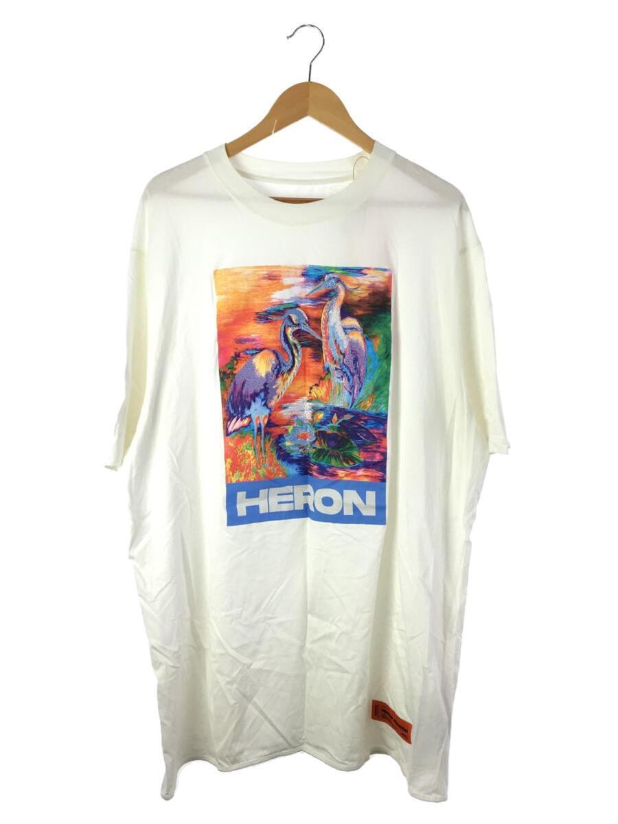 HERON PRESTON◆Tシャツ/XXL/コットン/ホワイト/HMAA013S20914021/プリント/_画像1