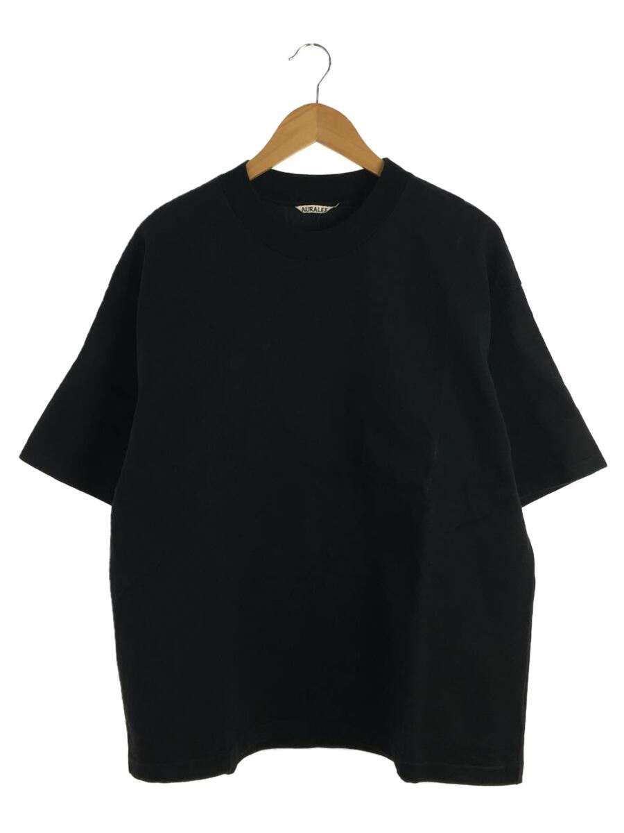 AURALEE◆Tシャツ/STAND UP TEE/5/コットン/BLK/無地/A20ST01SU