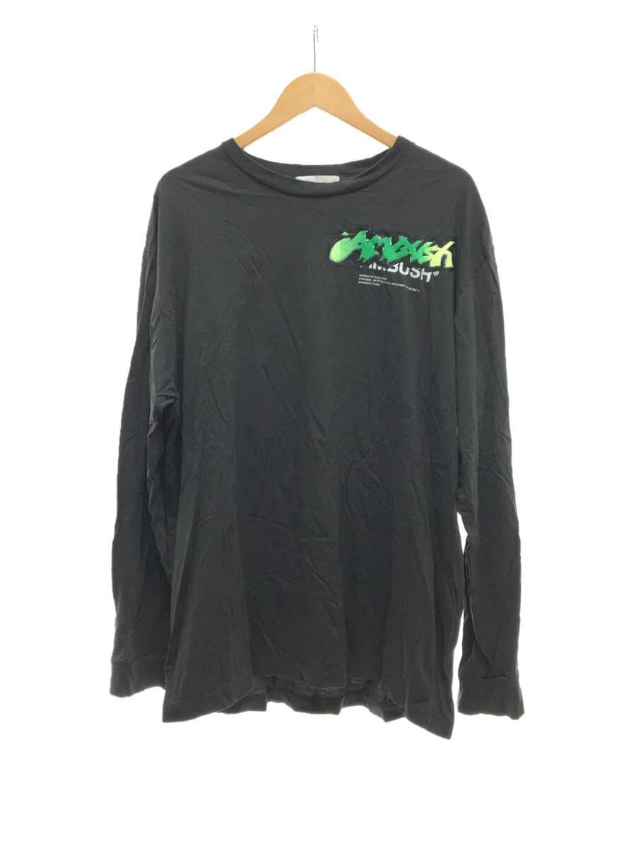 AMBUSH◆ロゴ型押し/長袖Tシャツ/XL/コットン/グレー/12113732