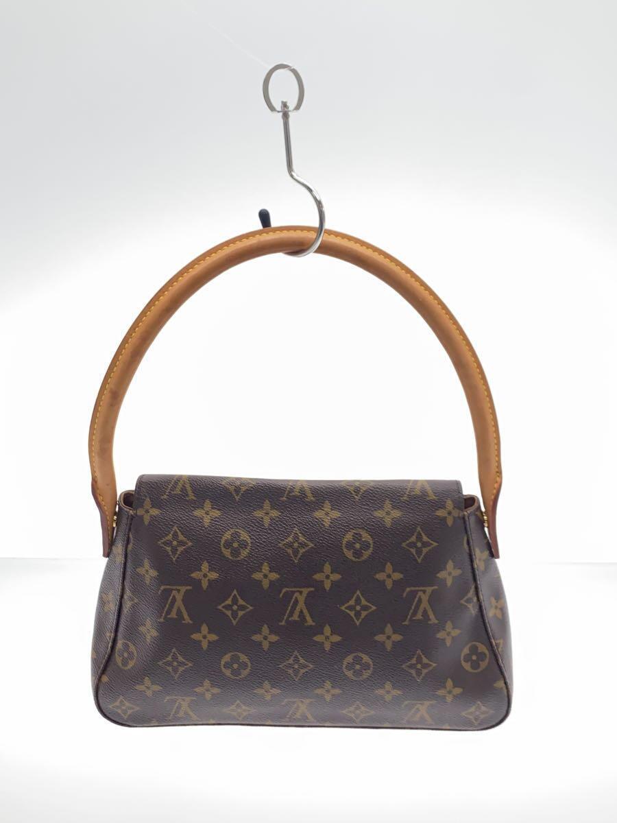 LOUIS VUITTON◆ミニ・ルーピング_モノグラム・キャンバス_BRW/PVC/BRW_画像3