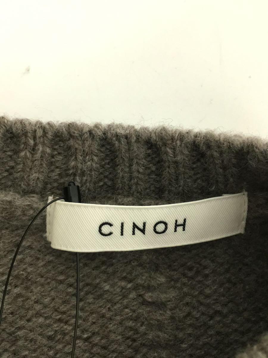 CINOH◆セーター(厚手)/36/ウール/GRY/無地/21AW/使用感有_画像3