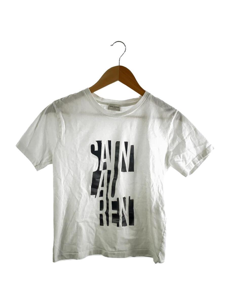 SAINT LAURENT◆Tシャツ/S/コットン/WHT/ホワイト