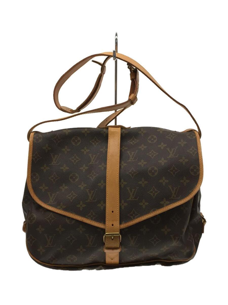 LOUIS VUITTON◆ソミュール35_モノグラム_BRW/PVC/BRW/総柄