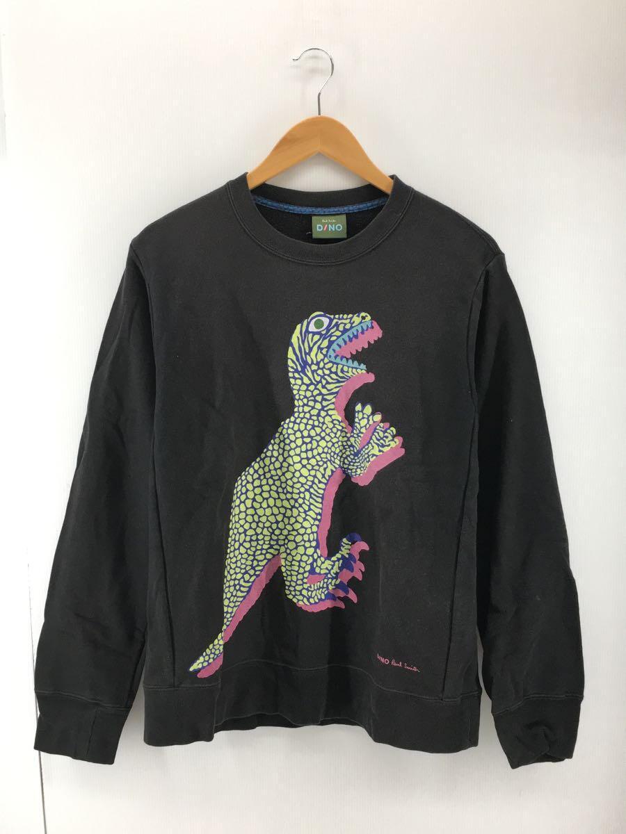 Paul Smith◆スウェット/プルオーバー/L/コットン/BLK/dino/恐竜/全体的に色褪せ_画像1