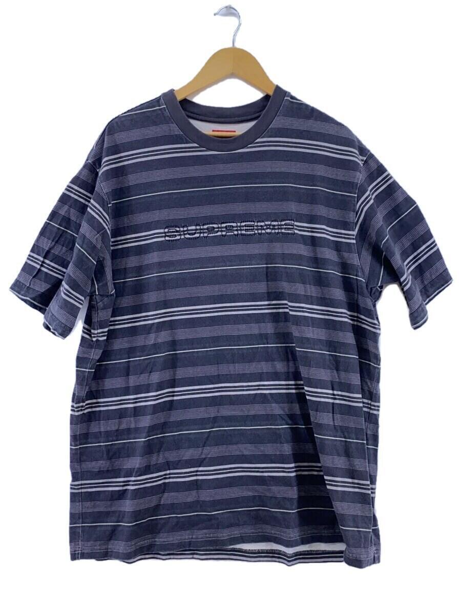 Supreme◆23ss/Dash Stripe S/S Top/Tシャツ/XL/コットン/グレー