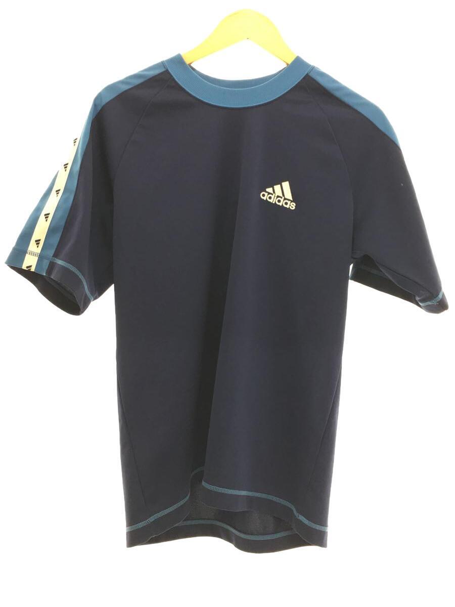 adidas◆Tシャツ/-/-/BLU/ブルー/JD2002/万国旗タグ/ゲームシャツ_画像1