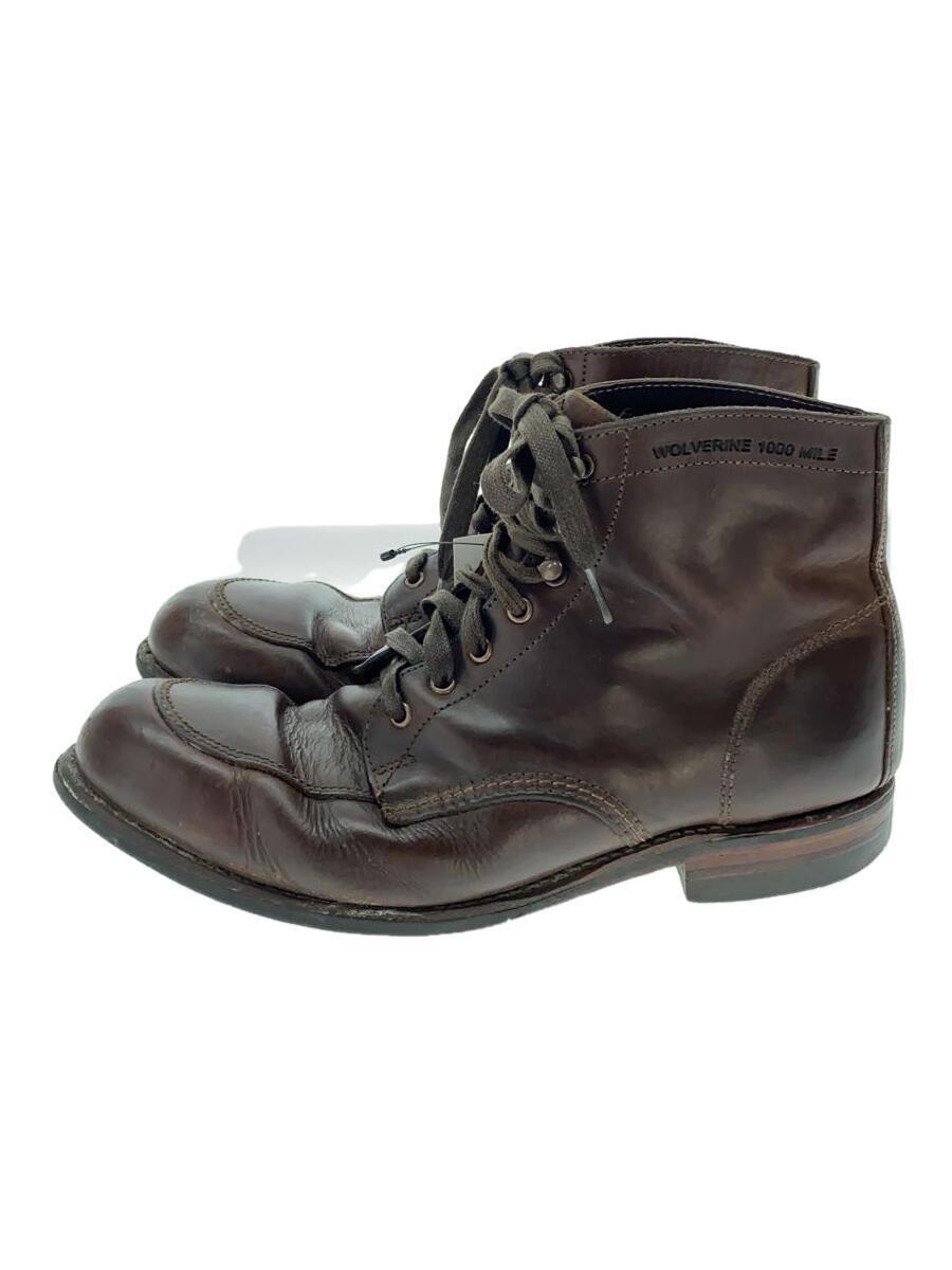 WOLVERINE◆1000MILE BOOT/ブーツ/US10/BRW/レザー_画像1