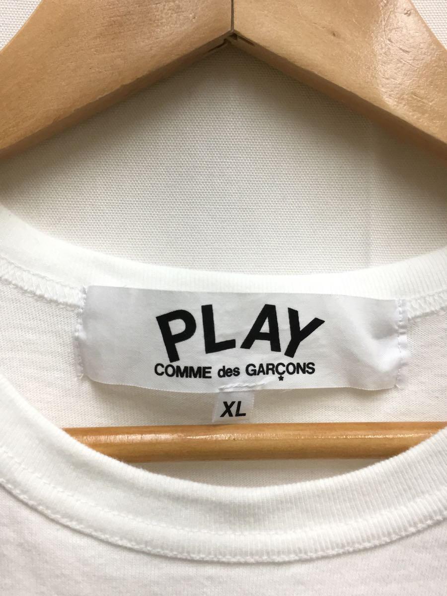 PLAY COMME des GARCONS◆Tシャツ/XL/コットン/WHT/AE-T402_画像3