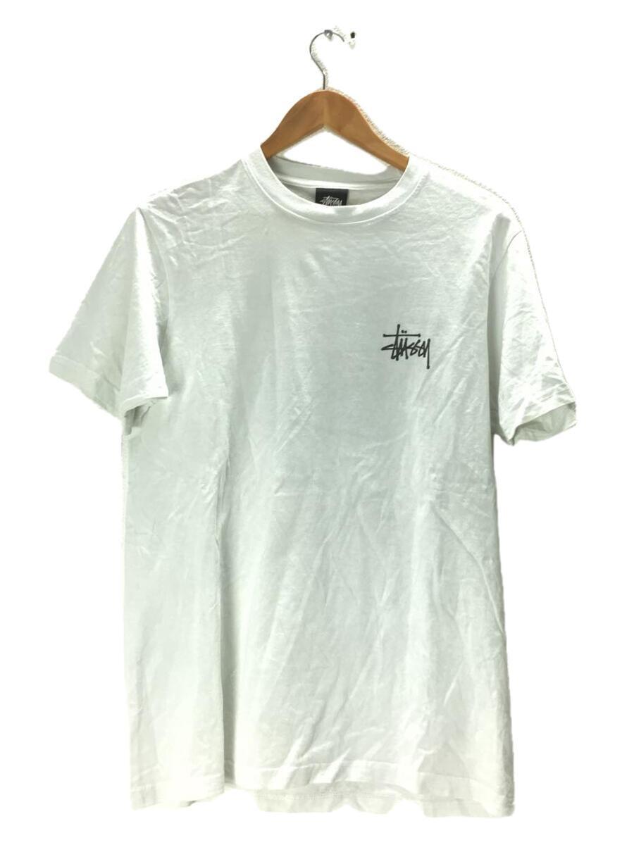 STUSSY◆USA製/ステューシー/バックビッグロゴ半袖Tシャツ/Sサイズ/コットン/ホワイト_画像2