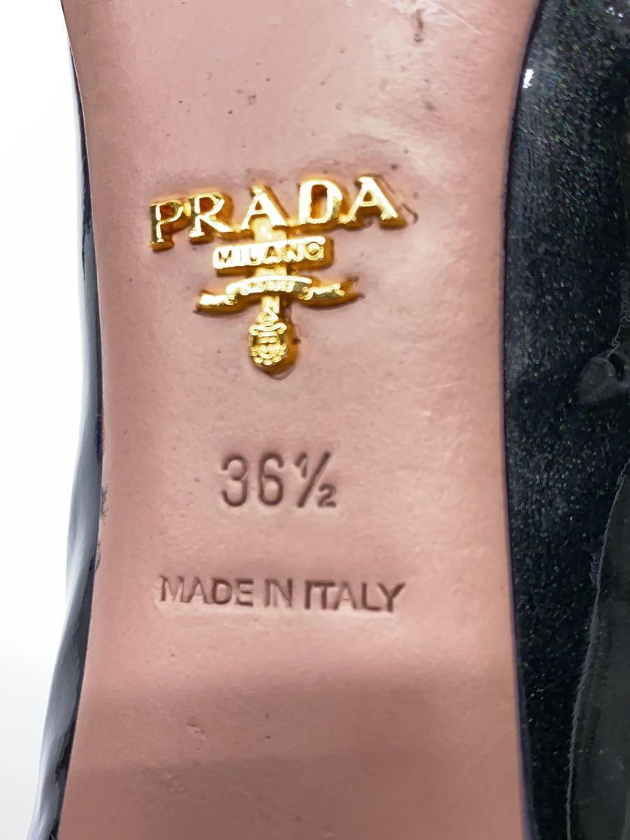 PRADA◆ブーツ/36.5/ブラック/エナメル_画像5