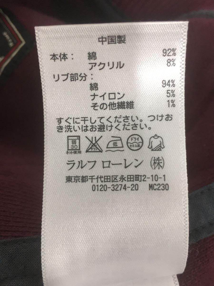POLO RALPH LAUREN◇スタジャン/M/コットン/ボルドー-