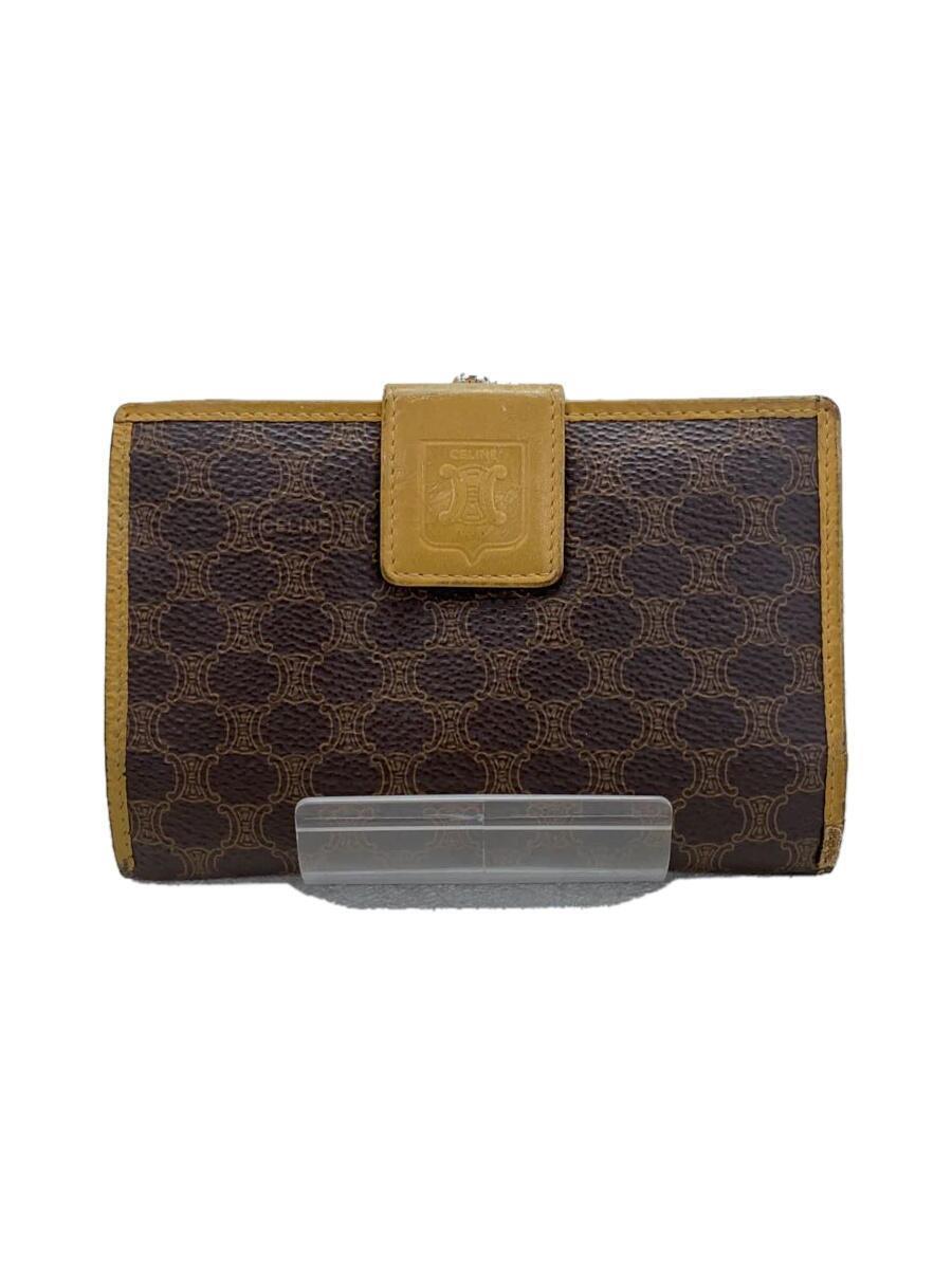 CELINE◆2つ折り財布/-/BRW/総柄/レディース
