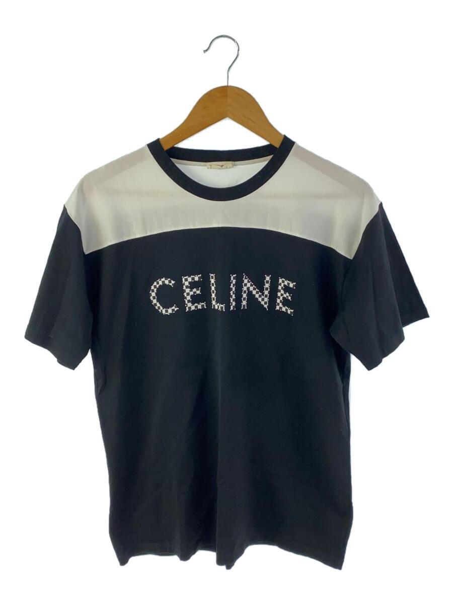 CELINE◆ロゴTシャツ/XS/コットン/ブラック/2X839500O