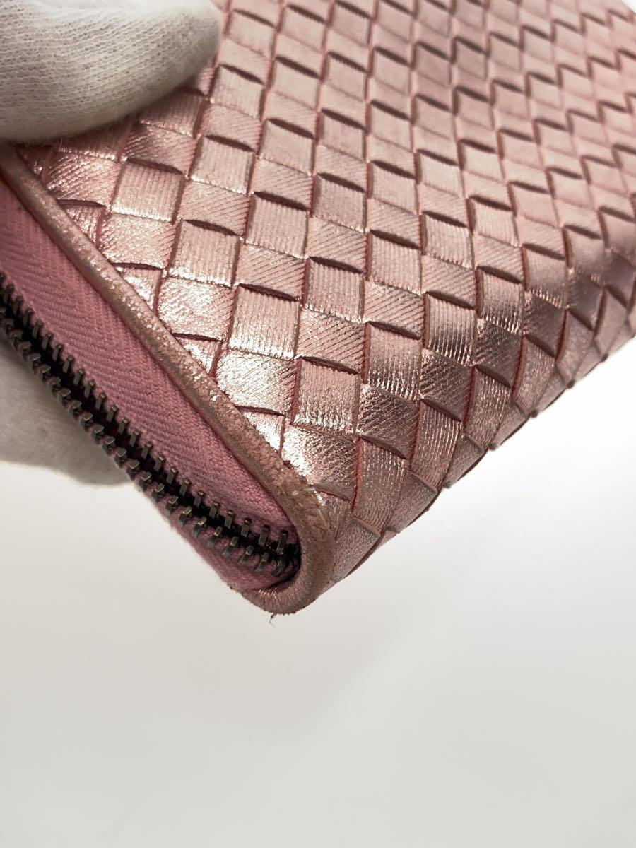 BOTTEGA VENETA◆イントレチャート_長財布/レザー/PNK/無地/レディース_画像7