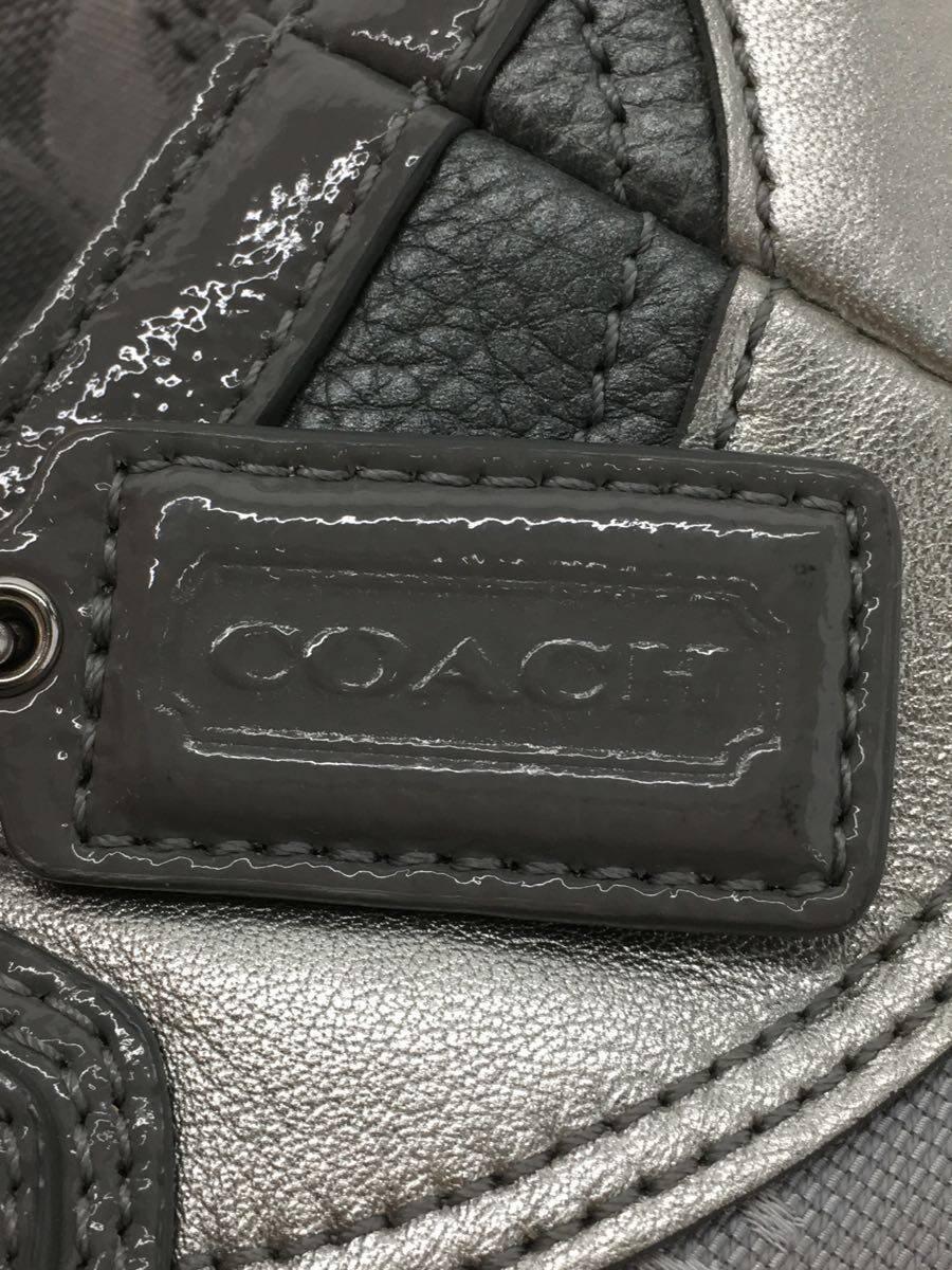 COACH◆ショルダーバッグ_シグネチャー/キャンバス/GRY/総柄_画像5