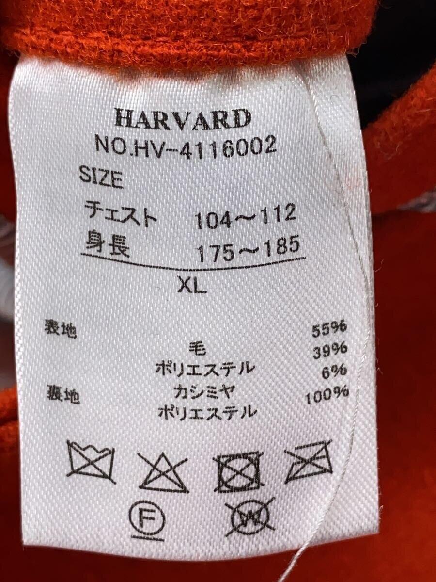 HARVARD◆コート/XL/ウール/オレンジ/無地_画像4