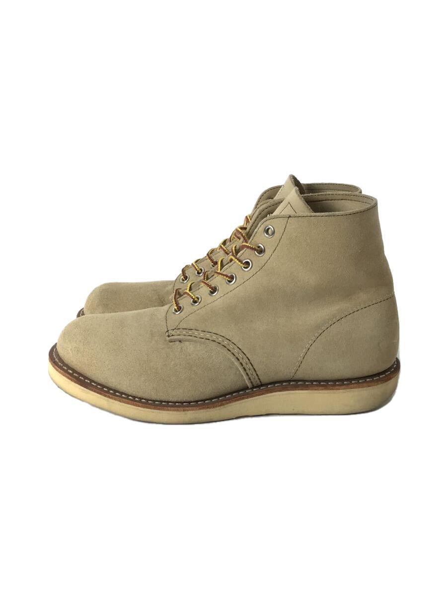 RED WING◆CLASSIC ROUND/レースアップブーツ/US7.5/E/BEG/スウェード/8167