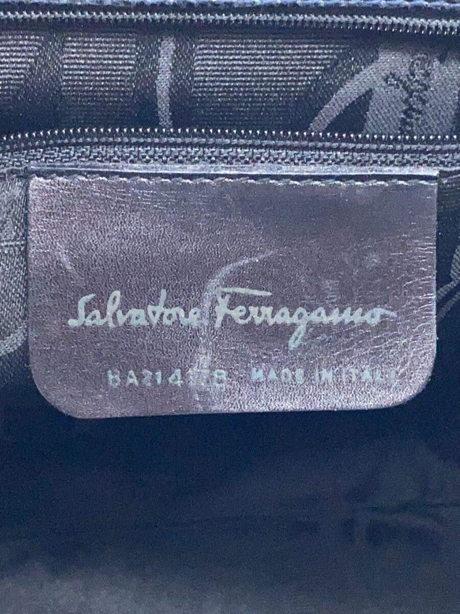 Salvatore Ferragamo◆ハンドバッグ/レザー/NVY/無地_画像5