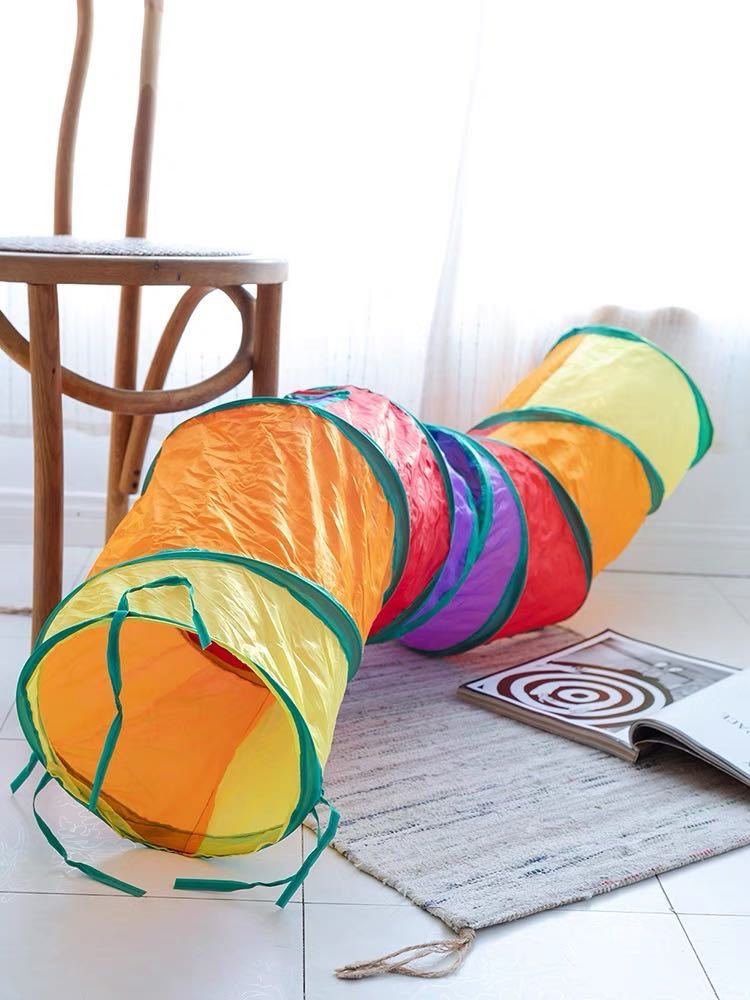  cat tunnel cat toy washing with water possibility storage convenience S type folding for pets colorful 