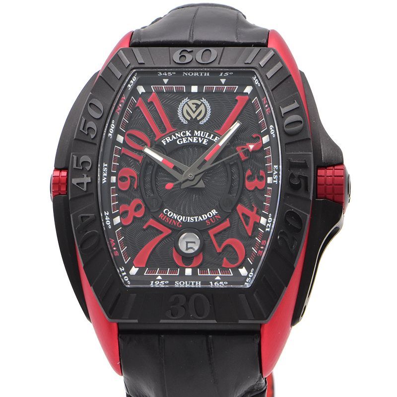 [3 year guarantee ] Franck Muller men's Conquistador Grand Prix Rising sun 8900SCGPJRS box guarantee black red self-winding watch wristwatch used free shipping 